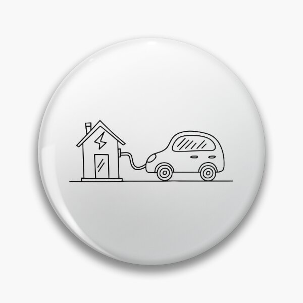 Item preview, Drawing of electric car charging in smart house designed and sold by rasagamastore.