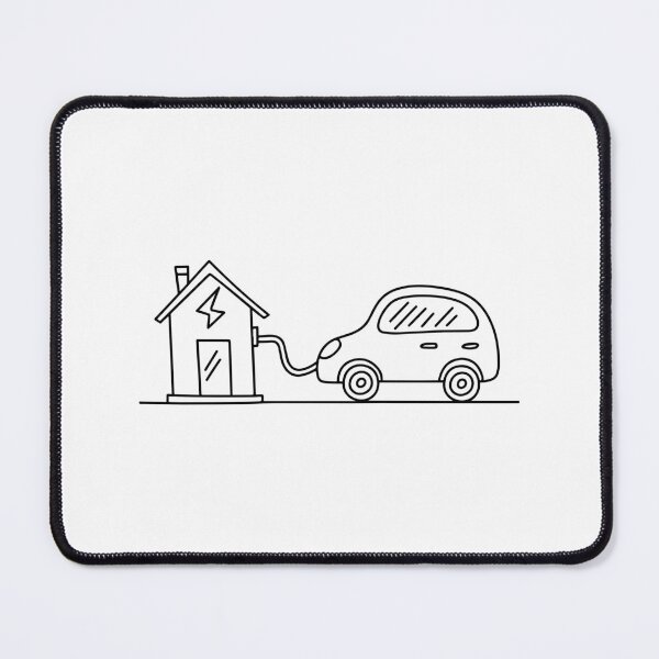 Item preview, Drawing of electric car charging in smart house designed and sold by rasagamastore.