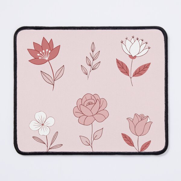 Item preview, cute pink red flowers watercolor set plant lineart  designed and sold by rlav123.