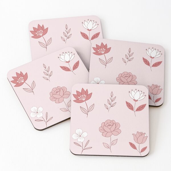 Item preview, cute pink red flowers watercolor set plant lineart  designed and sold by rlav123.