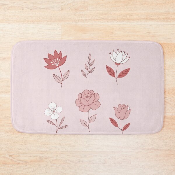 Item preview, cute pink red flowers watercolor set plant lineart  designed and sold by rlav123.
