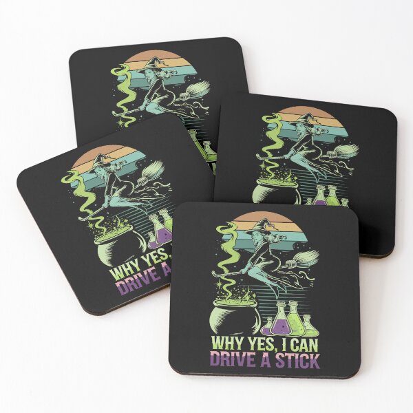 Item preview, Why Yes, I Can Drive a Stick Halloween Witch Broomstick Magic Tee designed and sold by BongsEmporium.