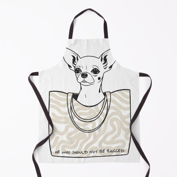 Item preview, He Who Should Not Be Bagged | Cute Dog Chihuahua Fashion Quote Line Art, Pet Animal Movie Pun Funny, Typography Letters Phrase Dialogue Words, Contemporary Modern Minimal Patterned Bag Art Print designed and sold by 83oranges.com.