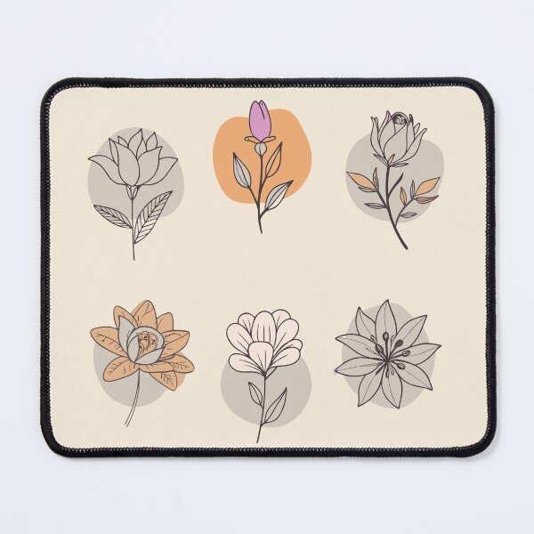 Item preview, cute vintage pastel flowers watercolor set plant lineart  designed and sold by rlav123.