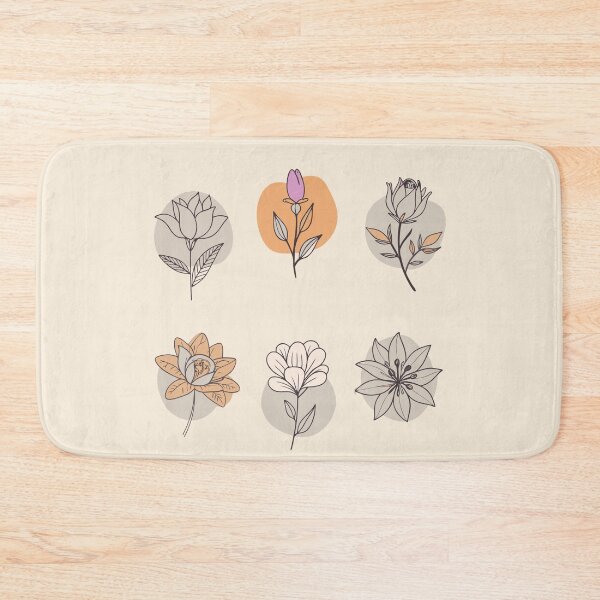Item preview, cute vintage pastel flowers watercolor set plant lineart  designed and sold by rlav123.