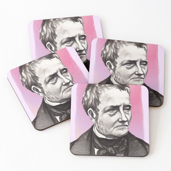 Item preview, English Writer Thomas De Quincey - pink - illustration  designed and sold by Litstoy.