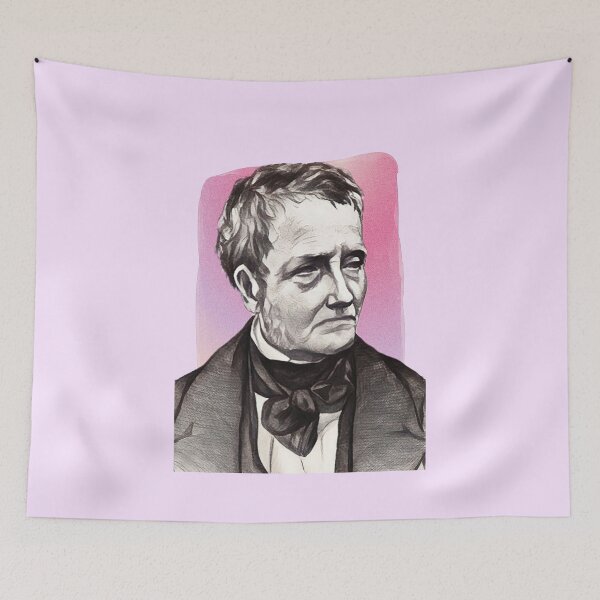 Item preview, English Writer Thomas De Quincey - pink - illustration  designed and sold by Litstoy.