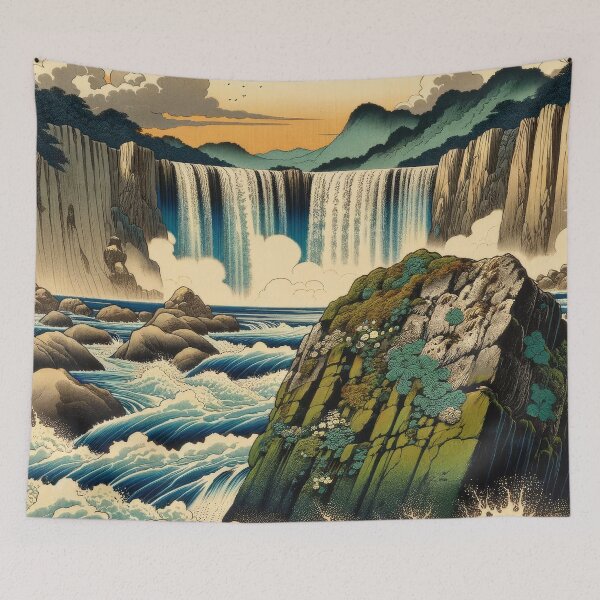Item preview, Heading Towards Honoaken Falls - A Contemporary Ukiyo-e Nature Landscape designed and sold by Kijiermono.