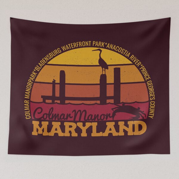 Item preview, Colmar Manor Maryland Sunset Retro Local Pride Logo designed and sold by CRHPOD20.