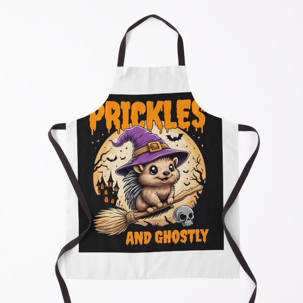 Item preview, "Cute Hedgehog on Broom with Witch Hat – Prickles and Ghostly Vibes" designed and sold by Selinepop.
