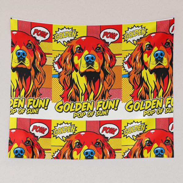 Item preview, Sun-Powered Pup Retro Golden Retriever Design designed and sold by Cute-Cuddles.