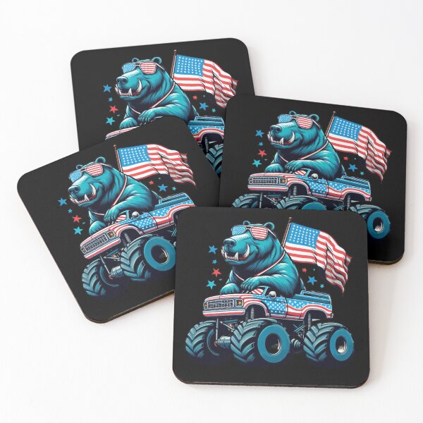 Item preview, Big Tooth Bear Patriot in Monster Truck designed and sold by AmigosFurEver.