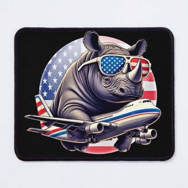 Item preview, The Patriotic Airplane Pilot Rhinoceros designed and sold by AmigosFurEver.