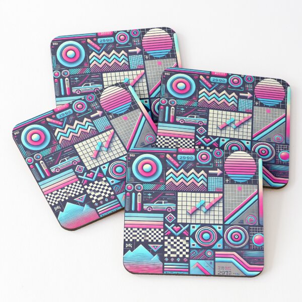 Item preview, Futuristic 80s Vibes: Neon Geometry in Motion designed and sold by aunins7.