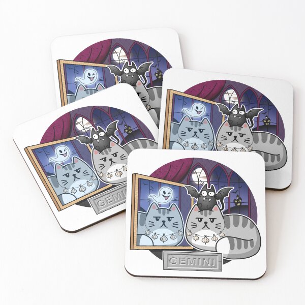 Item preview, Gemini zodiac sign with cats designed and sold by Onismika.