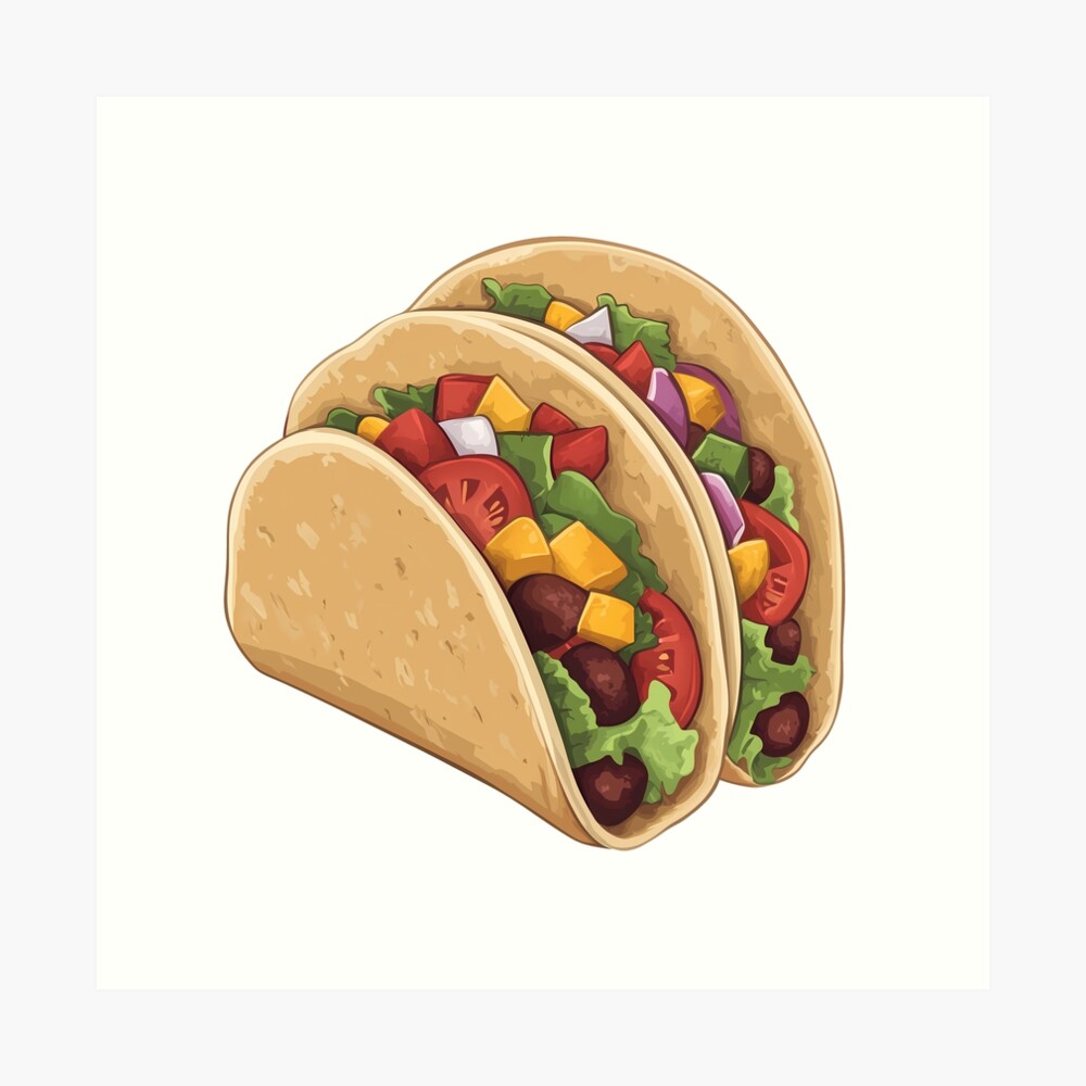 Art Print Yummy Taco Fiesta! Delicious tacos