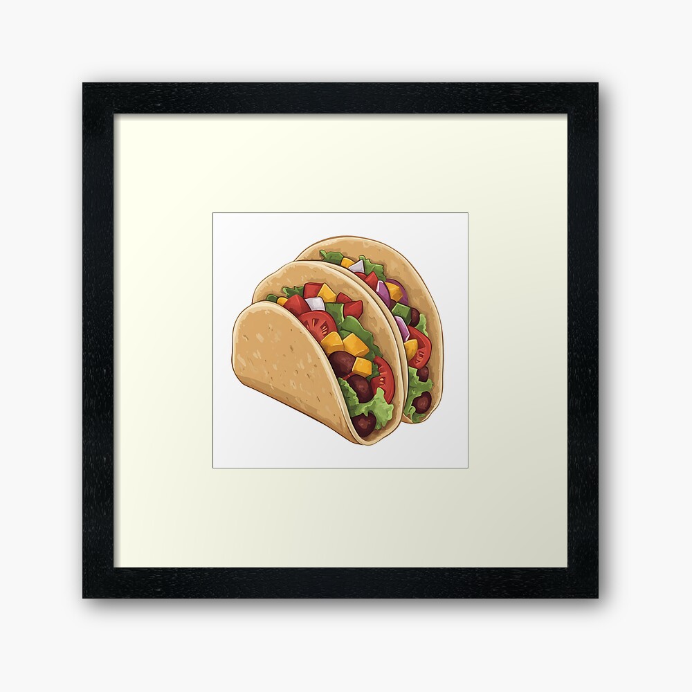 Framed Art Print Yummy Taco Fiesta! Delicious tacos Framed Art Print