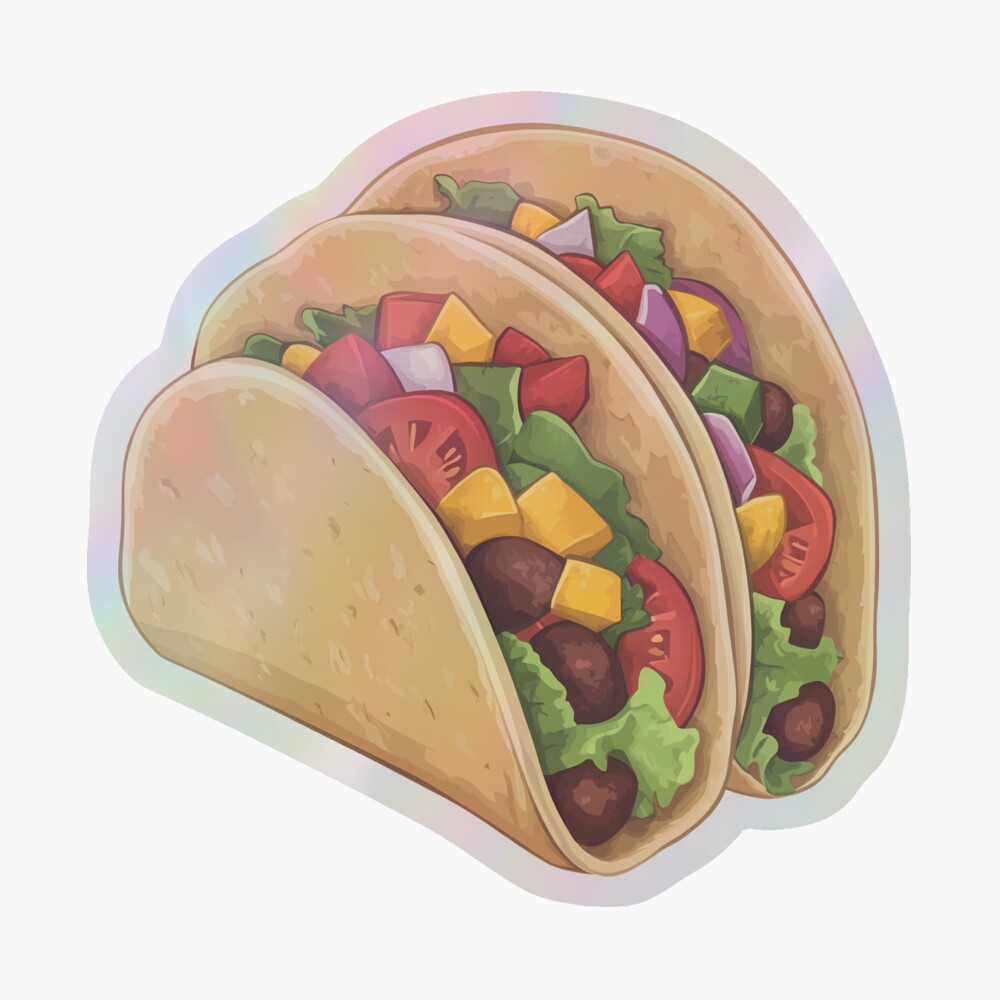 Holographic Sticker — Yummy Taco Fiesta
