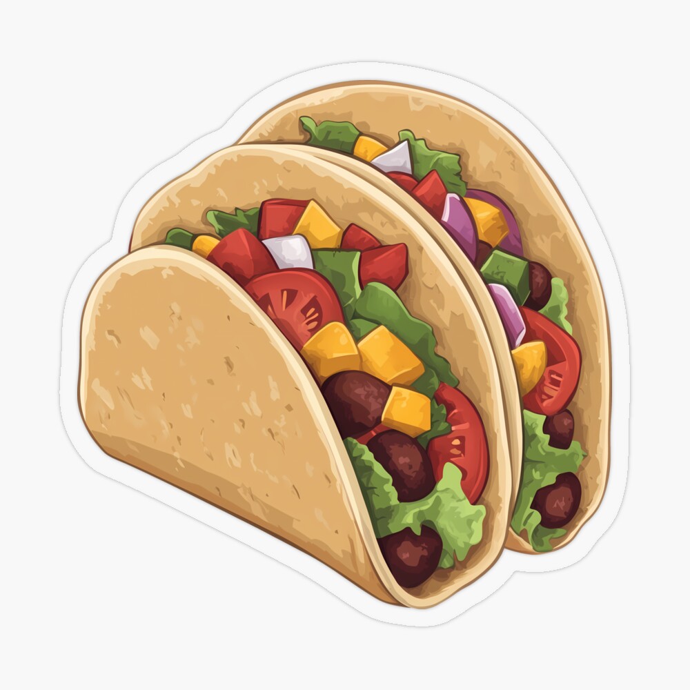 Transparent Sticker — Yummy Taco Fiesta
