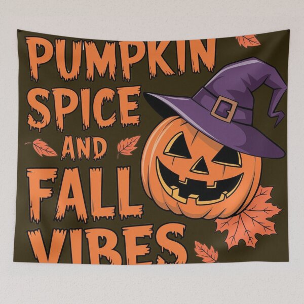 Item preview, Pumpkin Spice and Fall Vibes with Jack O' Lantern & Witch Hat designed and sold by pnidesign.