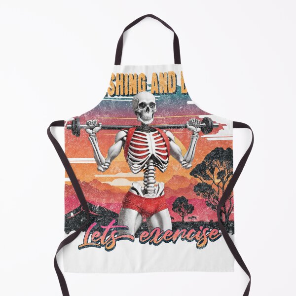 Item preview, Skeleton Weightlifting at Sunset – Fun Fitness Artwork designed and sold by CreativebyTKK.