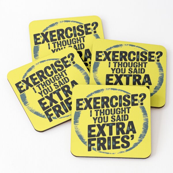 Item preview, "Exercise? I Thought You Said Extra Fries - 90s Grunge Style Design" designed and sold by UrbanPopDesigns.