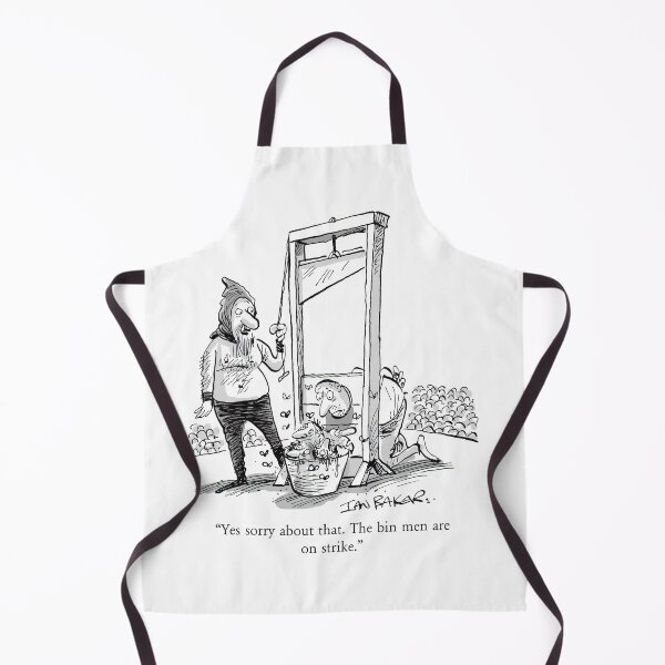 Item preview, Guillotine bin men strike joke designed and sold by IanBakerToons.