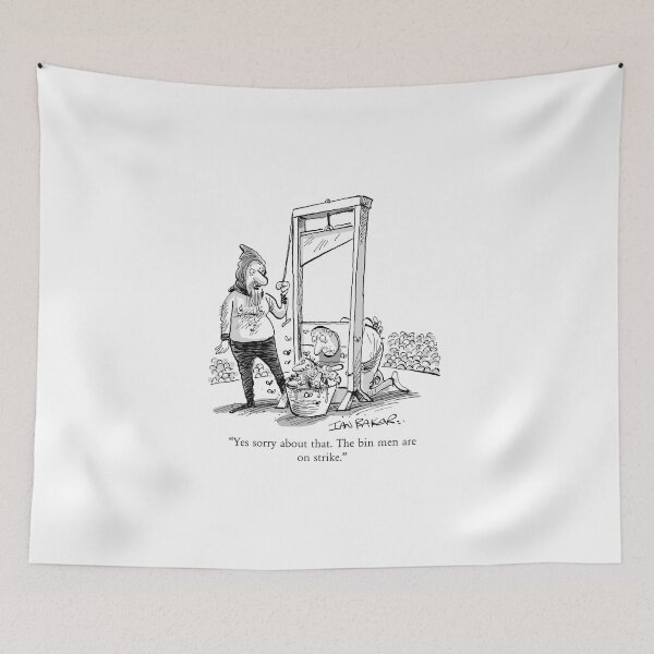 Item preview, Guillotine bin men strike joke designed and sold by IanBakerToons.