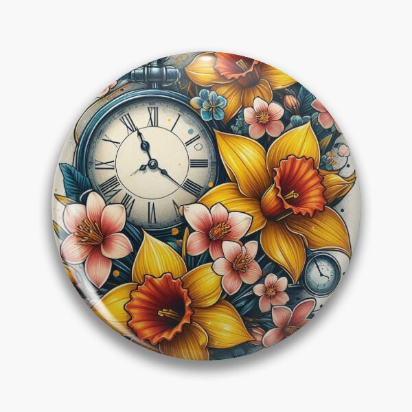 Item preview, floral clock designed and sold by abbyzart.