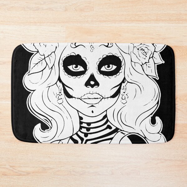 Item preview, Mexican catrina drawing, black and white designed and sold by apicon.