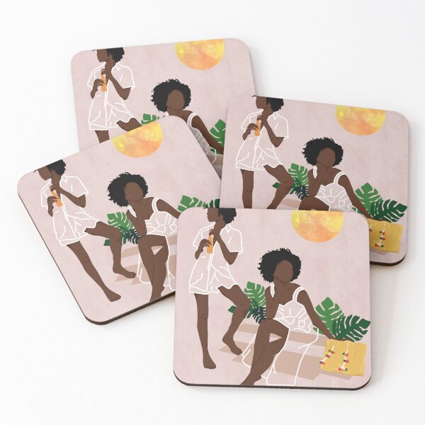 Item preview, Sunlit Queens, Black Girl Magic, Modern Boho Chic, Female Empowerment Wall Art, Sun And Leaves, Afro Minimalist Boho Art, Nature Inspired Diversity designed and sold by Kintsugi99.
