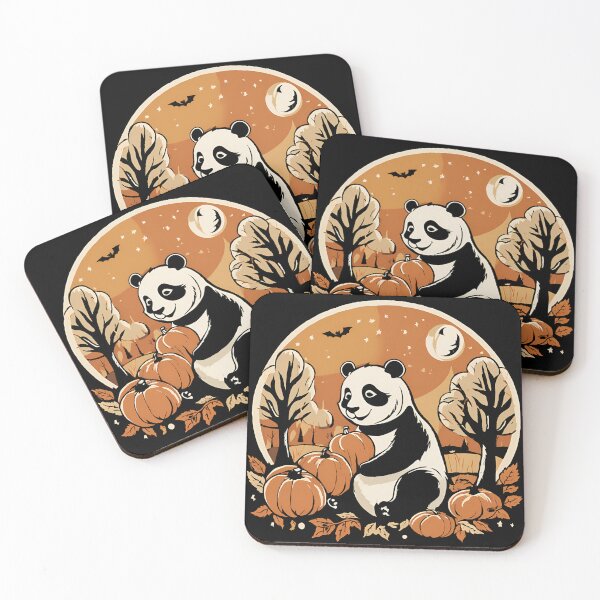 Item preview, Halloween Panda Which Reveals Its Potential On a Black Background designed and sold by DotisDreams.