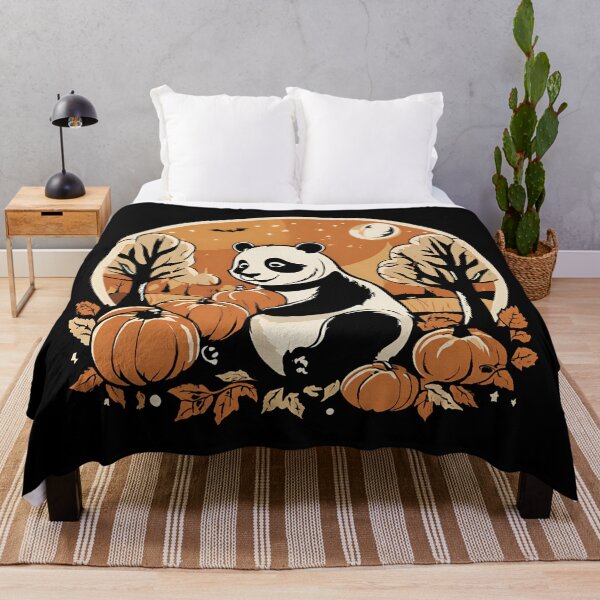 Item preview, Halloween Panda Which Reveals Its Potential On a Black Background designed and sold by DotisDreams.