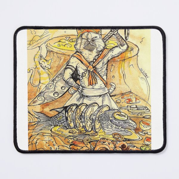 Item preview, meowscular chef mhw designed and sold by Inkhov Art.