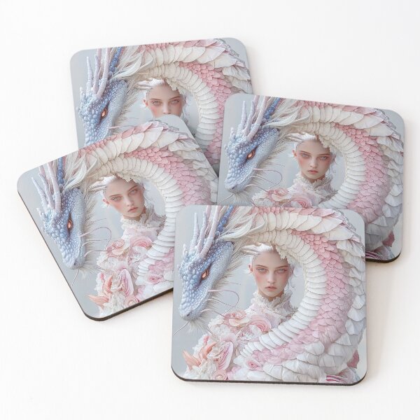 Item preview, "Dragon Fantasy: Pink and Blue Elegance" designed and sold by MacroArtHub.