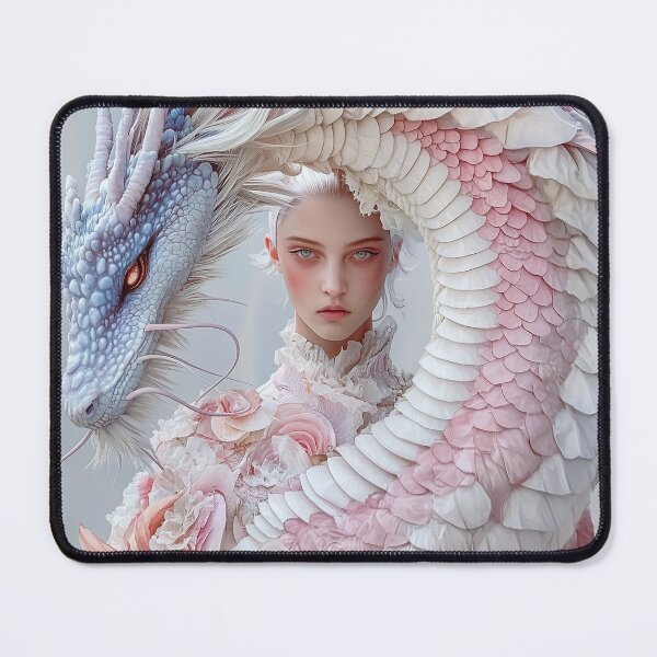 Item preview, "Dragon Fantasy: Pink and Blue Elegance" designed and sold by MacroArtHub.
