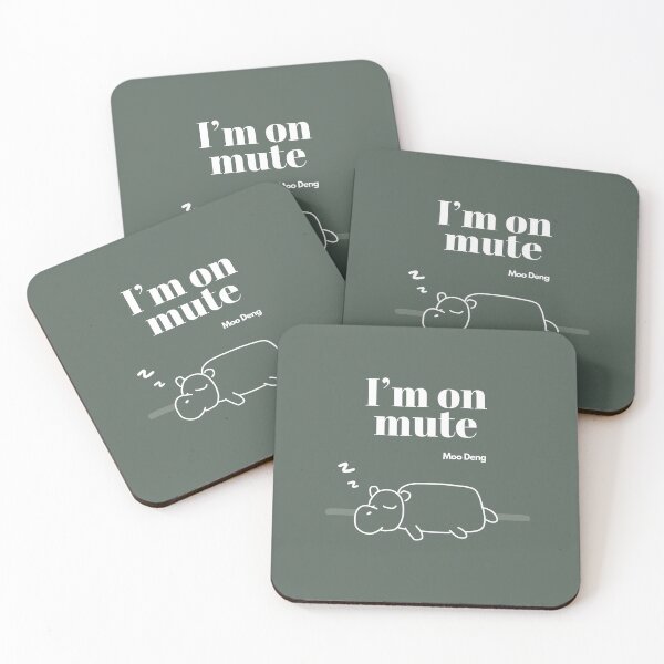 Item preview, sleepy hippo Moo Deng - I'm on mute designed and sold by lost-artbrush.