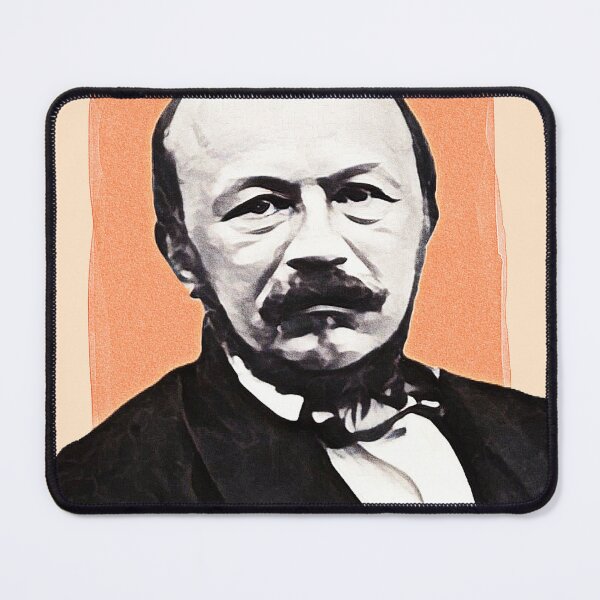 Item preview, French Writer Gérard de Nerval - orange - illustration designed and sold by Litstoy.