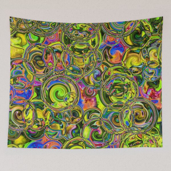 Item preview, Green & Yellow Hydrangea Fractal Circles designed and sold by SXW Designs.