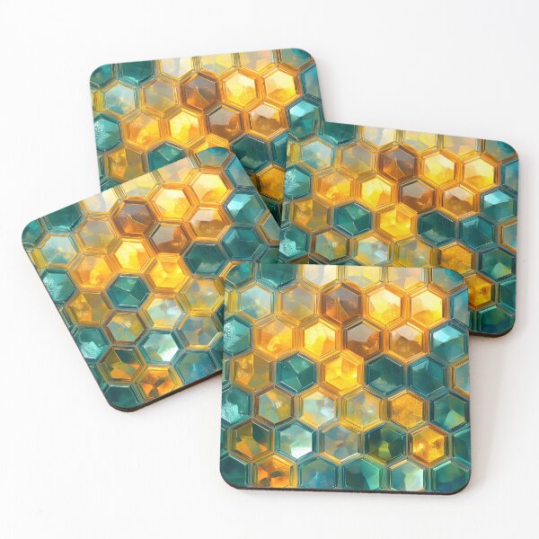 Item preview, Refractions of Amber and Teal: Geometric Elegance designed and sold by AI-Only Creations.