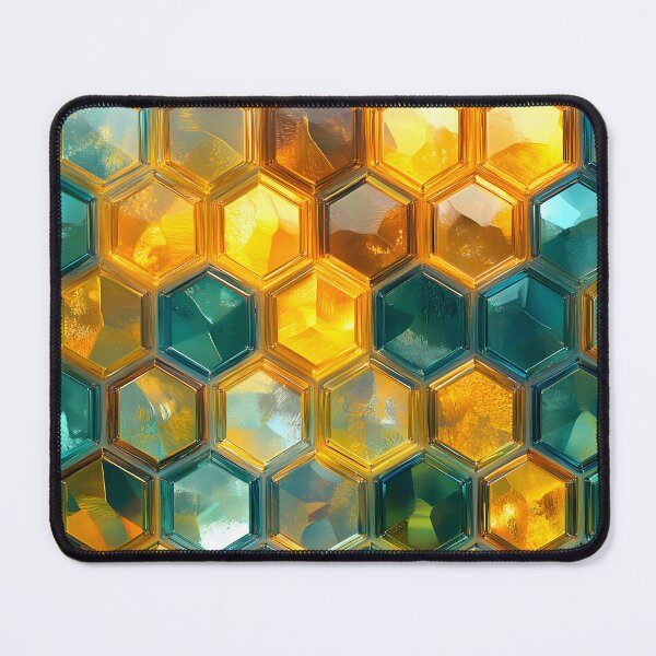 Item preview, Refractions of Amber and Teal: Geometric Elegance designed and sold by AI-Only Creations.
