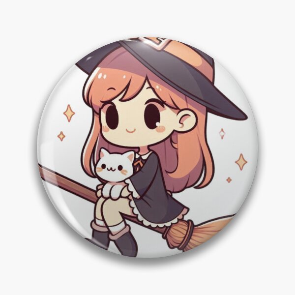 Item preview, Cute Witch Girl on Broom designed and sold by Potaster.