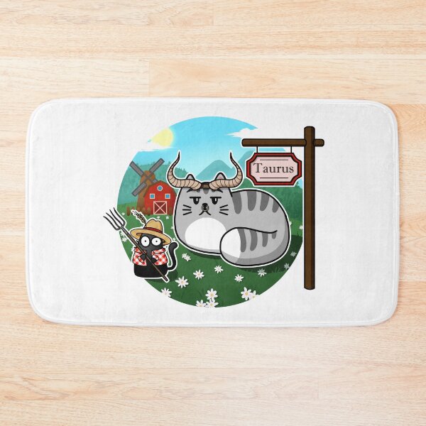 Item preview, Taurus zodiac sign with cats designed and sold by Onismika.
