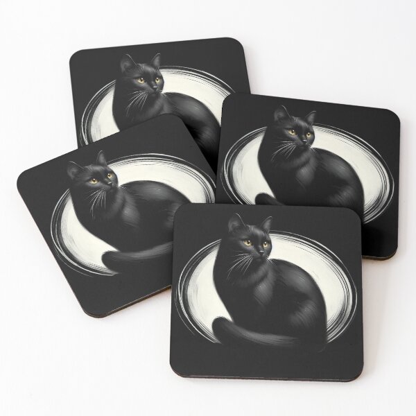 Item preview,  Elegant Black Cat with Golden Eyes designed and sold by pumsquare.