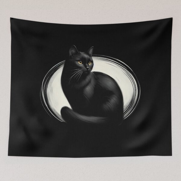 Item preview,  Elegant Black Cat with Golden Eyes designed and sold by pumsquare.