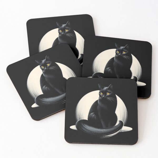 Item preview,  Elegant Black Cat Under Full Moon designed and sold by pumsquare.