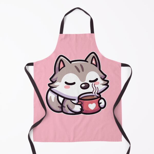 Item preview, Kawaii Cute Wolf Drinking Coffee 1 | Pet and Animals for Men and Women t-shirt designed and sold by panchiTWO.