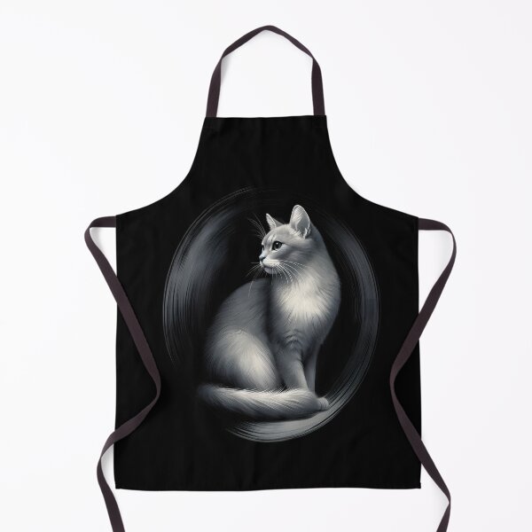 Item preview, Elegant Cat in Monochrome Circle Art designed and sold by pumsquare.