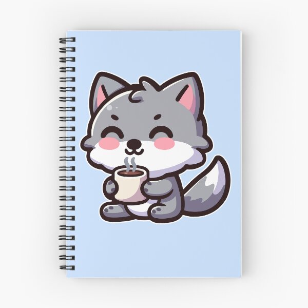 Item preview, Kawaii Cute Wolf Drinking Coffee 2 | Pet and Animals for Men and Women t-shirt designed and sold by panchiTWO.