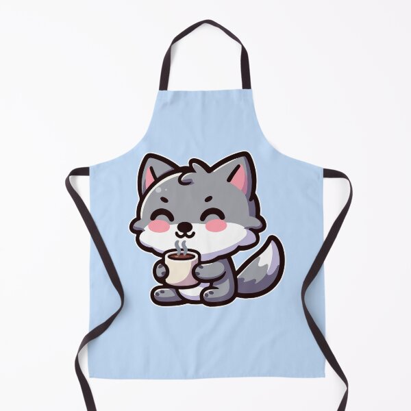 Item preview, Kawaii Cute Wolf Drinking Coffee 2 | Pet and Animals for Men and Women t-shirt designed and sold by panchiTWO.